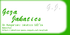 geza jakatics business card